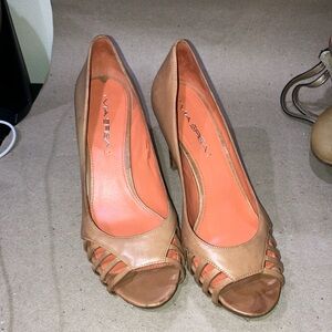 Ma spiga orange and tan heels
